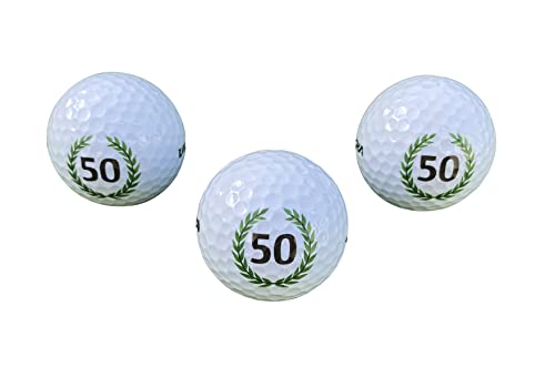 LL-Golf ® 3er Set 50 er Geburtstag Golfbälle mit Happy Birthday Motiv in Geschenkbox/Golf Geburtstagsgeschenk/Golfgeschenk Geschenk Geschenkidee von LL-Golf