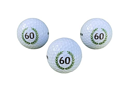 LL-Golf ® 3er Set 60 er Geburtstag Golfbälle mit Happy Birthday Motiv in Geschenkbox/Golf Geburtstagsgeschenk/Golfgeschenk Geschenk Geschenkidee von LL-Golf