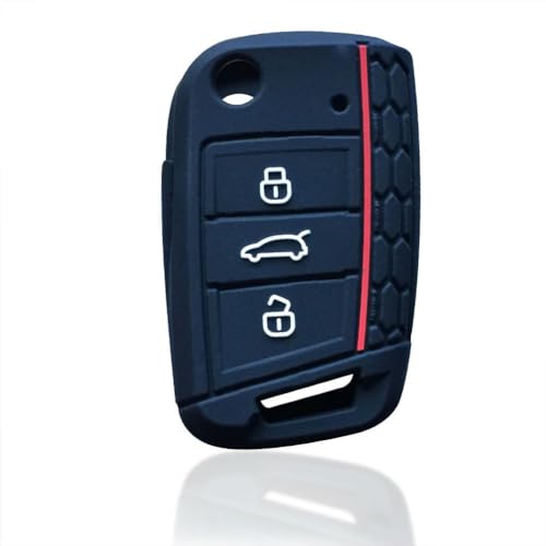LLFDTY Weiche Silikon-Autoschlüssel-Schutzhülle, für Seat Leon Ibiza für Skoda Octavia Karoq für Polo Golf 7 von LLFDTY