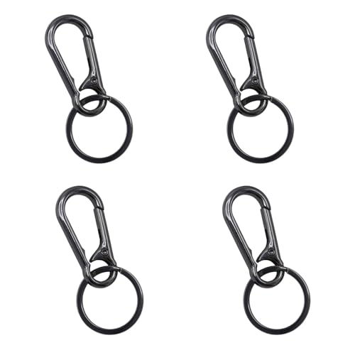 4 Stück Metall Schlüsselanhänger, Karabiner Schlüsselanhänger, Schlüsselring Verschluss Abnehmbare Karabinerhaken für Herren und Damen von LLGSDLL