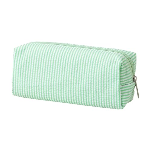 LLINthy Striped Bleistiftkoffer Reißverschluss Polyester Stiftbeutel Handwerksangebot Organisator Reise Make Up Beutel Für Schulbürovorräte Schüler Prüfung Essentials Tasche von LLINthy