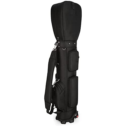 Golf-Cart-Tasche, 14 Trennwände, oberer Schläger-Organizer, leicht, mit Kühltasche, Staubschutz und Rucksackgurt (schwarz) von LLMTYO