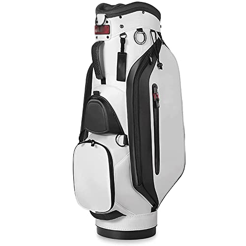 Golf-Cart-Tasche, 14 Trennwände Oben, Schläger-Organizer, leicht, Staubschutzhülle und Rucksackgurt, mit 6-Wege-Organizer-Trennwand Oben, einfach zu tragen, platzsparend (weiß) von LLMTYO