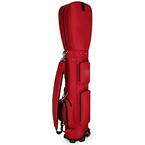 Golf-Cart-Tasche mit 14 Trennwänden, Top-Club-Organizer, leicht, mit Kühltasche, Staubschutzhülle und Rucksackgurt (rot) von LLMTYO