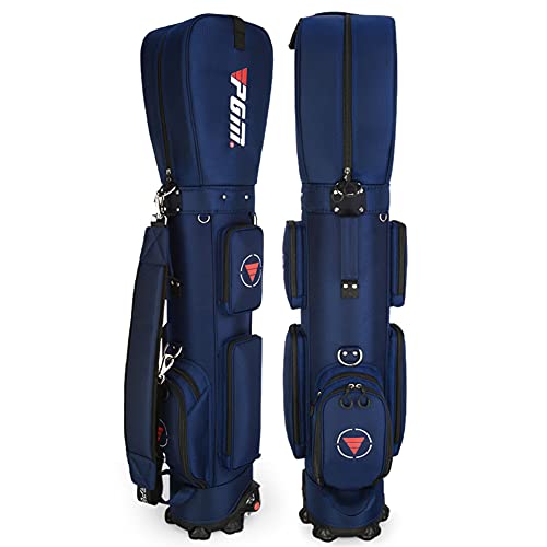 Golf-Reise-Cart-Tasche mit 5-facher Trennwand Oben, Golf-Trolley-Tasche mit 2 Rädern, Golf-Tragetasche, fasst 14 Schläger (Schwarz/Weiß/Grau/Blau/Dunkelgrau) (Blau) von LLMTYO