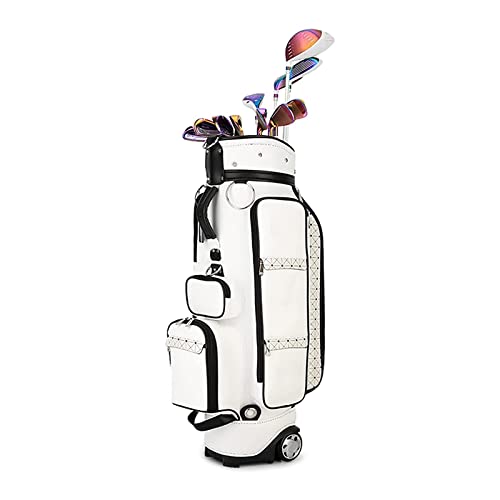 Golf-Reisetasche, leichte Golf-Standtasche aus PU-Leder mit 5-Wege-Organizer, Trennwand Oben, einfacher Transport, platzsparend von LLMTYO