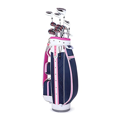 Golf-Reisetasche für Männer und Frauen, Golf-Standtasche mit 5-Wege-Trennwänden, wasserdicht und langlebig, einfach zu transportieren, platzsparend (Farbe: Pink) (Pink) von LLMTYO