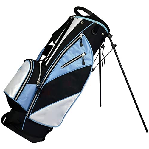 Golf-Standbag, 5-Wege-Oberseite, vollständig gefütterte Trennwände, aufsteckbarer Regenschutz und UV-Schutz, 6 Taschen (blau) von LLMTYO