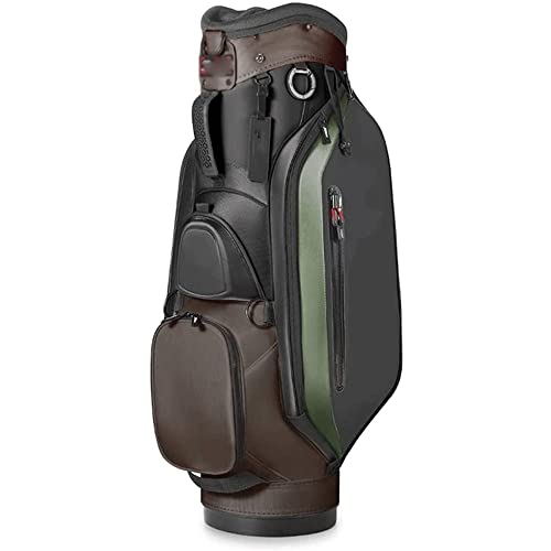 Golf-Standbag, einziehbar, tragbare Golftasche mit 6-Wege-Trennwand und Zwei Riemen, wasserdichte, verschleißfeste, langlebige Golftasche aus Stoff für Damen und Herren (grün) von LLMTYO