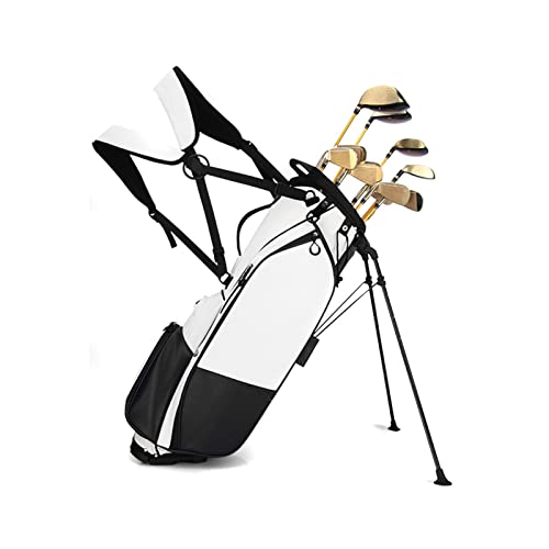 Golf-Standtasche für Herren und Damen, Golf-Reisetasche mit 6-Wege-Trennwänden und gepolstert, einfach zu transportieren, platzsparende Golfschlägertaschen (Farbe: Blau) (Schwarz) von LLMTYO