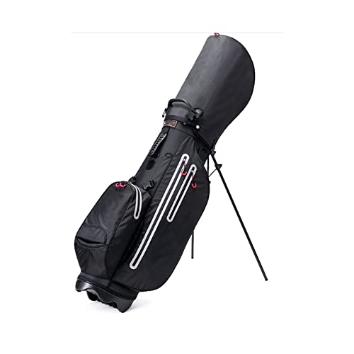 Golf-Standtasche für Herren und Damen, Golf-Reisetasche mit verstellbarem Rückengurt, wasserdicht und langlebig, einfach zu transportieren, platzsparend (Farbe: Blau) (Schwarz) von LLMTYO