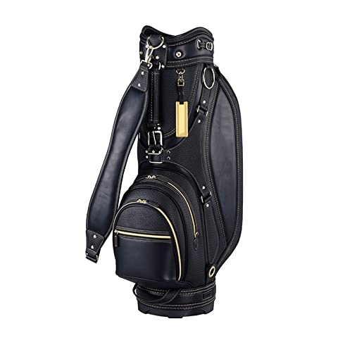 Golf-Standtasche für Männer und Frauen, Golftasche aus Kunstleder für unterwegs, leichte, übersichtliche Golftasche, wasserdicht und langlebig/tragbar im Freien/einfach zu verstauen von LLMTYO