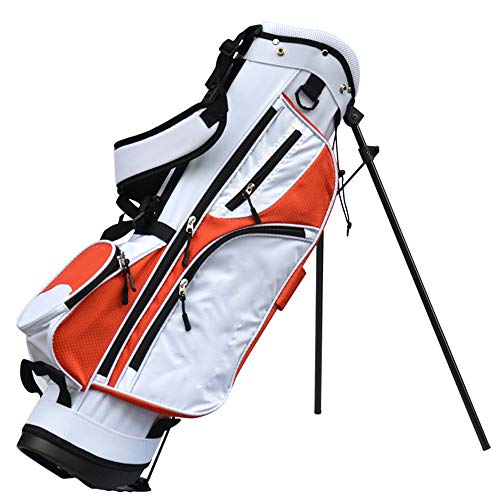 Golf Sunday Club Bag, Golf-Standtasche, leichte Golfwagentasche zum Gehen mit Ständer und Zwei Riemen für einfach zu tragende Golftasche (Farbe: Orange, Größe: 26 x 26,5 x 76 cm) von LLMTYO
