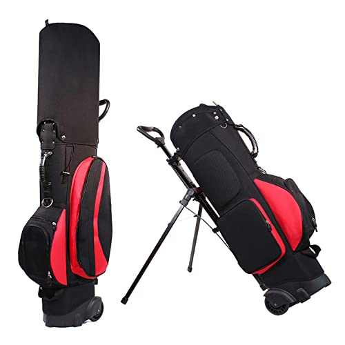 Golfschläger-Cart-Taschen für Männer/Frauen, Golf-Transport-Cart-Tasche mit integrierten Rädern/abnehmbarem Ständer, leichte Tragetasche mit 7-Wege-Trennung für den Golfplatz von LLMTYO