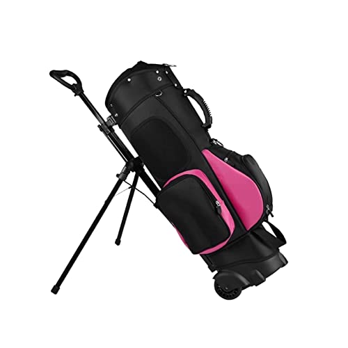 Golfschläger-Cartbags, professionelle tragbare leichte Standbags für Herren und Damen im Freien (Farbe: Rot) (Pink) von LLMTYO
