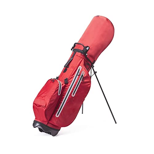 Golfschläger-Carttaschen, professionelle tragbare leichte Standtaschen für den Außenbereich, Golftaschen für Männer und Frauen (Farbe: Blau) (Rot) von LLMTYO