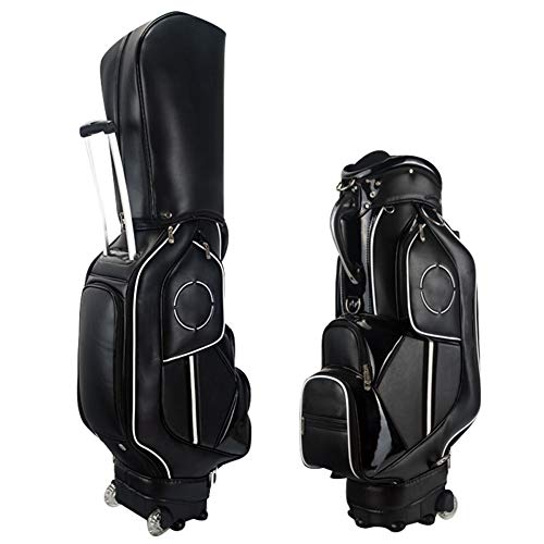 Golfschläger-Carttaschen, schwere Golfschlägertaschen aus PU mit Rädern und Hebeln | Leicht zu tragende Umhängetasche mit 8-facher Unterteilung für den Golfplatz von LLMTYO
