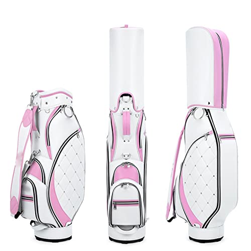 Golfschlägertaschen, Damen-Golftasche, leichte Golfschlägertasche, 2 Farben zur Auswahl, wasserdichte Balltasche aus Stoff, verschleißfest (Farbe: Pink) von LLMTYO