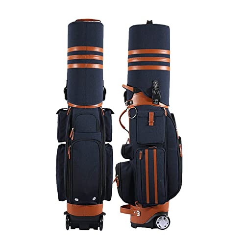 Golftasche für Männer und Frauen, multifunktionale Golf-Standtasche mit 3 Diebstahlschutz-Codeschlössern und 10 cm großen Rädern, tragbare leichte Standard-Clubtaschen von LLMTYO