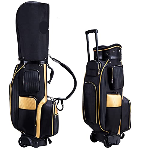 Golfwagen-Transporttasche für Männer und Frauen, Golf-Trolley-Tasche mit Rollen, Golf-Reisetasche mit 5-Wege-Trennwänden, Schwarz von LLMTYO