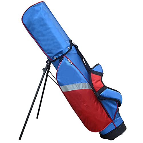 Kinder-Golf-Standbag mit 5-Wege-Einteilung, Golf-Tragetasche mit Schultergurt, für 8–9 Schläger, blau von LLMTYO