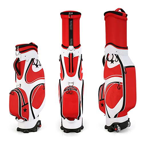 Kinder-Golftasche, multifunktionale Golf-Standtasche mit 2 Rädern, leichte Golfschläger-Organizer, Reise-Golftaschen von LLMTYO