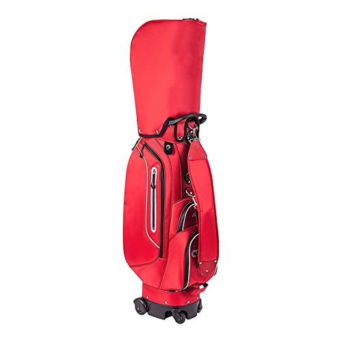 Leichte Golf-Standtasche, Golf-Cart-Tasche mit 6-Wege-Organizer-Teiler, Golf-Standtasche, einfach zu tragen, platzsparend (Farbe: Rot) (Rot) von LLMTYO