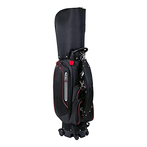 Leichte Golf-Standtasche, Golf-Cart-Tasche mit 6-Wege-Organizer-Teiler, Golf-Standtasche, einfach zu tragen, platzsparend (Farbe: Rot) (Schwarz) von LLMTYO