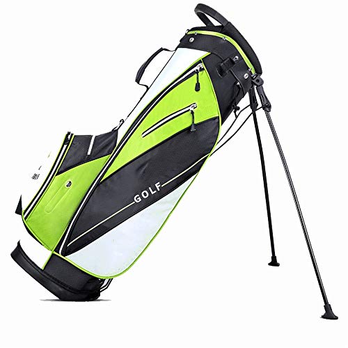 Leichte Golf-Standtasche, Golf-Tragetasche, Golfschläger-Set mit Mehreren Aufbewahrungstaschen für Damen und Herren, tragbare Tragetasche (Farbe: Grün, Größe: 30 x 38 x 124 cm) von LLMTYO