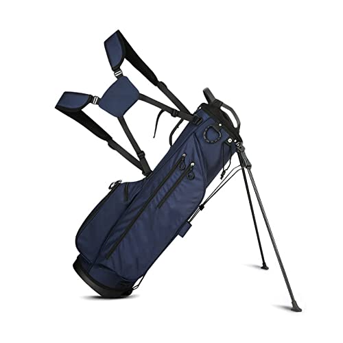 Leichte Golf-Standtasche, Golfschlägertaschen für Männer und Frauen, Golf-Reisetasche, wasserdicht und langlebig, einfach zu transportieren, platzsparend (Farbe: Schwarz) (Blau) von LLMTYO