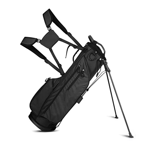 Leichte Golf-Standtasche, Golfschlägertaschen für Männer und Frauen, Golf-Reisetasche, wasserdicht und langlebig, einfach zu transportieren, platzsparend (Farbe: Schwarz) (Schwarz) von LLMTYO