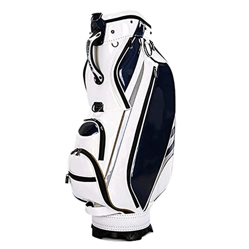 Leichte Golf-Standtasche mit 14-Wege-Trennwänden in voller Länge und 5 Taschen (weiß) von LLMTYO