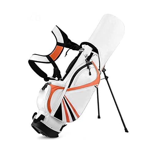 Leichte Golf-Standtaschen für den Außenbereich, professionelle Golfschläger-Carttaschen, Golftaschen für Herren (Farbe: Weiß, Größe: Mittel) (Weiß Groß) von LLMTYO