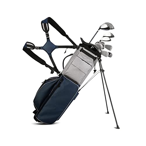 Leichte Standbags für den Außenbereich für Herren und Damen, professionelle tragbare Golfschläger-Cartbags (Farbe: Schwarz) (Blau) von LLMTYO
