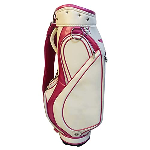 PU-Leder-Golftasche, wasserdichte Damen-Golf-Cart-Tasche mit 5-Wege-Trennwänden, leichte Golf-Standtasche, für die Driving Range, Par 3 und Executive-Plätze von LLMTYO