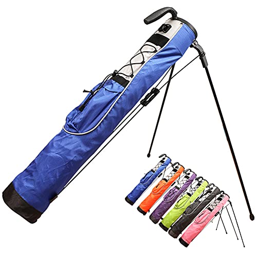 Pitch and Putt Golf Leichte Stand-Tragetasche, Sunday Pencil Golf Bag, 0,77 kg/1,7 lbs (Schwarz, Grün, Rosa, Blau, Orange, Lila) (Blau) von LLMTYO