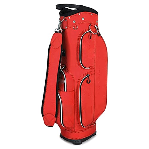 Premium-Golf-Cartbag mit 13 durchgehenden Unterteilungen Plus Putter-Tube (rot) von LLMTYO