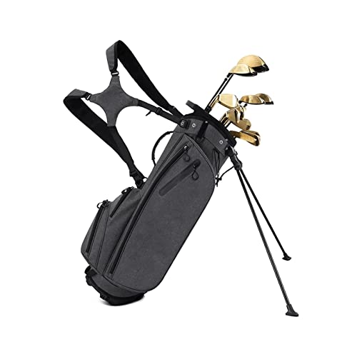 Professionelle Golfschläger-Cart-Taschen, Organizer-Golftaschen für Männer und Frauen, tragbare leichte Outdoor-Standtaschen (Farbe: Grau) von LLMTYO