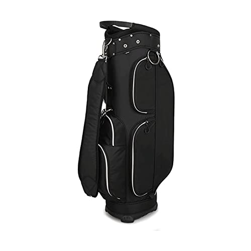 Professionelle Golfschläger-Cart-Taschen, tragbare, leichte Standtaschen für den Außenbereich, Organizer-Golftaschen für Männer und Frauen (Farbe: Schwarz) (Schwarz) von LLMTYO