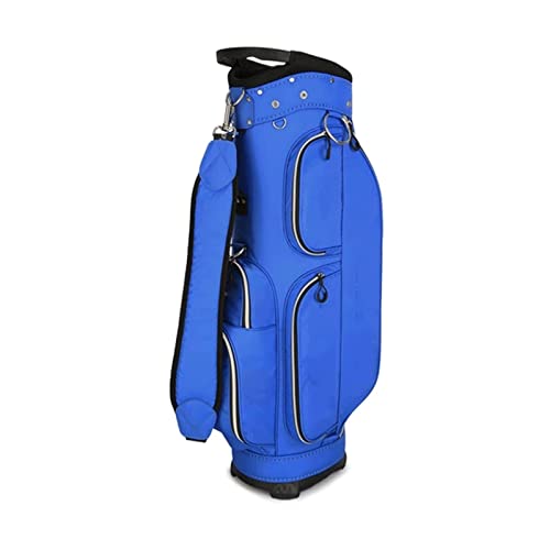 Professionelle Golfschläger-Carttaschen, tragbare leichte Standtaschen für den Außenbereich, Organizer-Golftaschen für Männer und Frauen (Farbe: Schwarz) (Blau) von LLMTYO