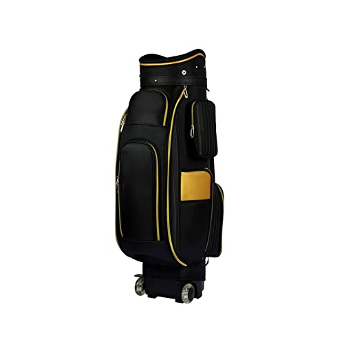 Professionelle tragbare Golfschläger-Cart-Taschen, leichte Outdoor-Standtaschen, Golftaschen für Männer und Frauen (Farbe: Schwarz) von LLMTYO