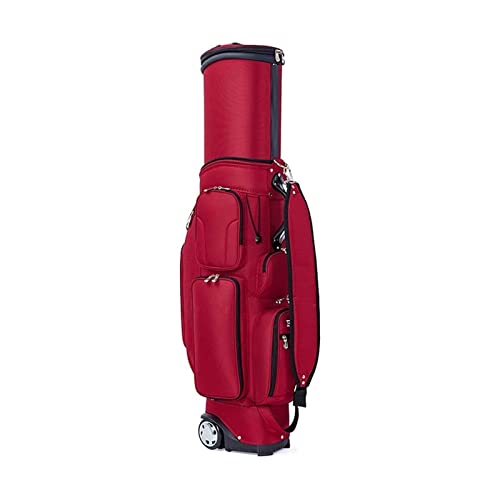 Professionelle tragbare Golfschläger-Cart-Taschen, leichte Outdoor-Standtaschen für Herren und Damen (Farbe: Blau) (Rot) von LLMTYO