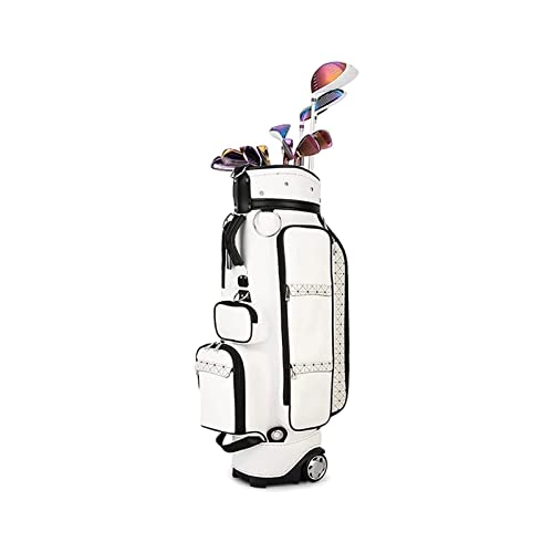 Professionelle tragbare Golfschläger-Carttaschen, Golftaschen für Männer und Frauen, leichte Standtaschen für den Außenbereich (Farbe: Weiß) von LLMTYO