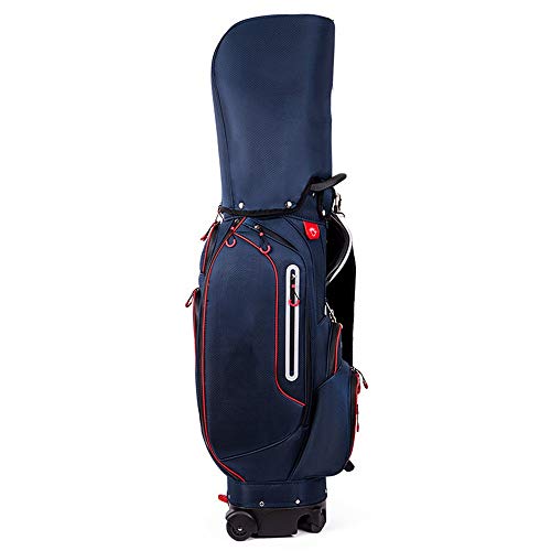 Reisetasche für Golfschläger mit Rollen, ultraleichte Cart-Tasche, leichte Golf-Tragetasche, Golf-Standtasche für Männer und Frauen, tragbare Tragetasche (Farbe: Blau, Größe: 37 x 25 x 127 cm) von LLMTYO