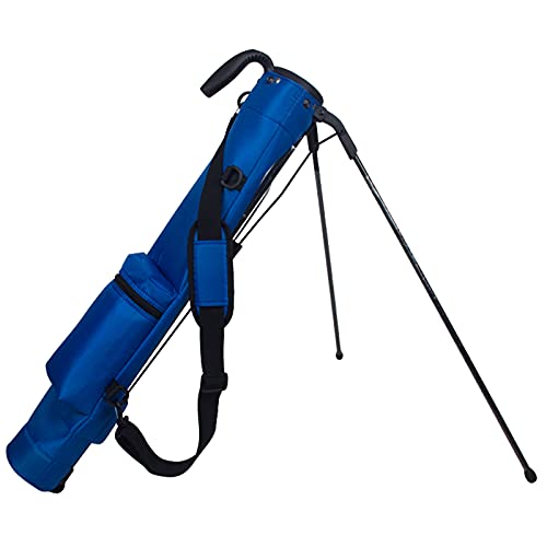 Tragbare Bleistift-Golftasche für Männer und Frauen, leicht zu tragende Golf-Standtasche mit 2-Wege-Unterteilungen und abnehmbarem Gurt (für bis zu 6–8 Eisen) (Dunkelblau) von LLMTYO