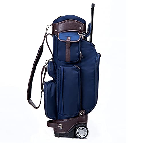 Tragbare Golf-Cart-Tasche für Herren, leicht zu tragende Golf-Trolley-Tasche mit 6-Wege-Unterteilungen und leisen Rädern, für Golfplätze und Reisen (Dunkelblau) von LLMTYO