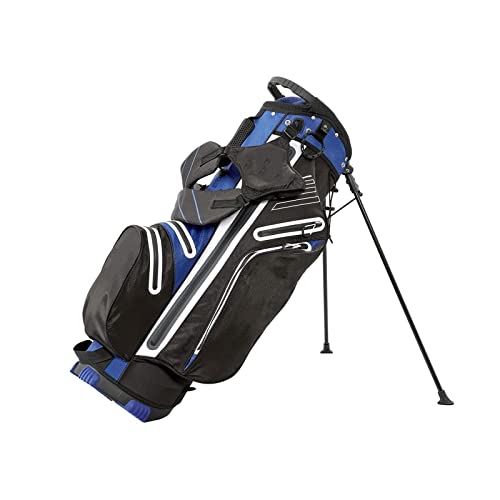 Tragbare Golf-Reisetasche, Golf-Standtasche mit 6-Fach-Unterteilungen und 7 Taschen, wasserdicht und langlebig, leicht zu tragen, platzsparend (Farbe: Blau) (Blau) von LLMTYO