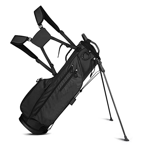 Tragbare Golf-Standtasche für Männer und Frauen, Golf-Tragetasche mit 5-Wege-Unterteilungen und 5 Taschen für zusätzlichen Stauraum, wasserdicht, verschleißfest (Blau, Schwarz, Grau) von LLMTYO