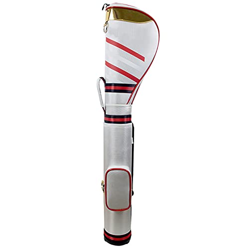 Unisex-Golfschlägertaschen für Erwachsene, leichte, einziehbare Bleistift-Golftasche, Waffentasche mit abnehmbarem Riemen und Tasche, für bis zu 7–10 Schläger (weiß) von LLMTYO