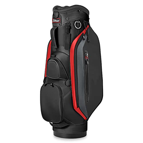 Unisex-Golftasche für Erwachsene mit Kapuze, wasserdichte, langlebige Leder-Golfschlägertaschen mit 6-facher Organizer-Trennwand Oben, für bis zu 14 Eisen von LLMTYO